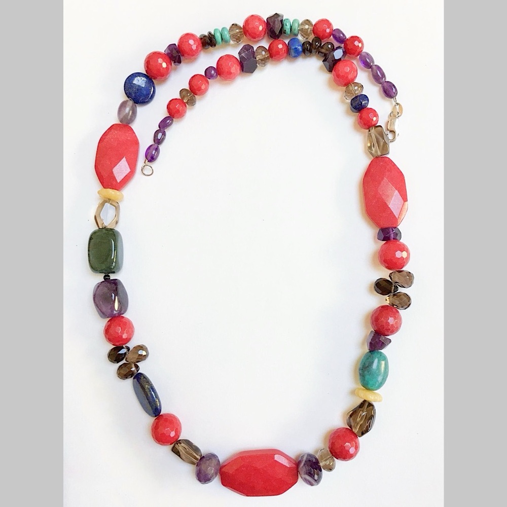 Abel Necklace Raspberry Quartz Multi-Stone 30” St… - image 1